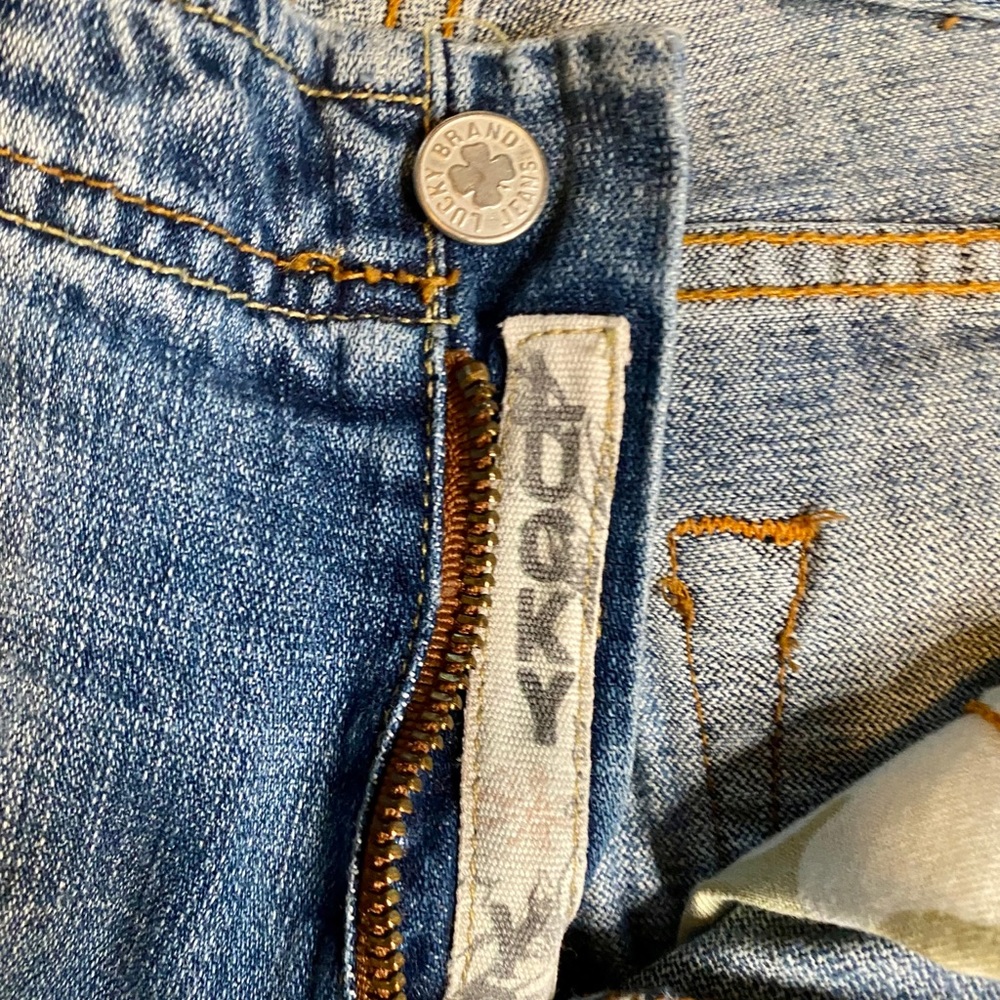 Vintage Lucky Brand Button Fly Bootcut Denim Long inseam size 30 Button Down - Picture 2 of 6